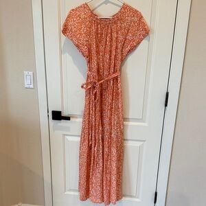 Floral Coral Maxi Dress